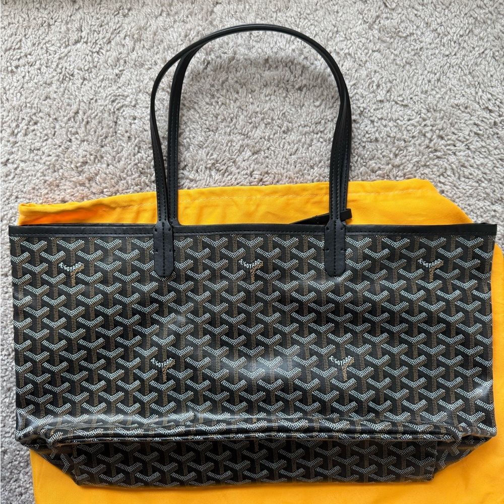 Brown & Black Pm Tote- Goyard Style
